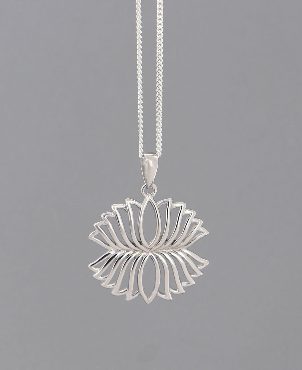 Sterling Silver Lotus Reflection Pendant - Charms & Pendants
