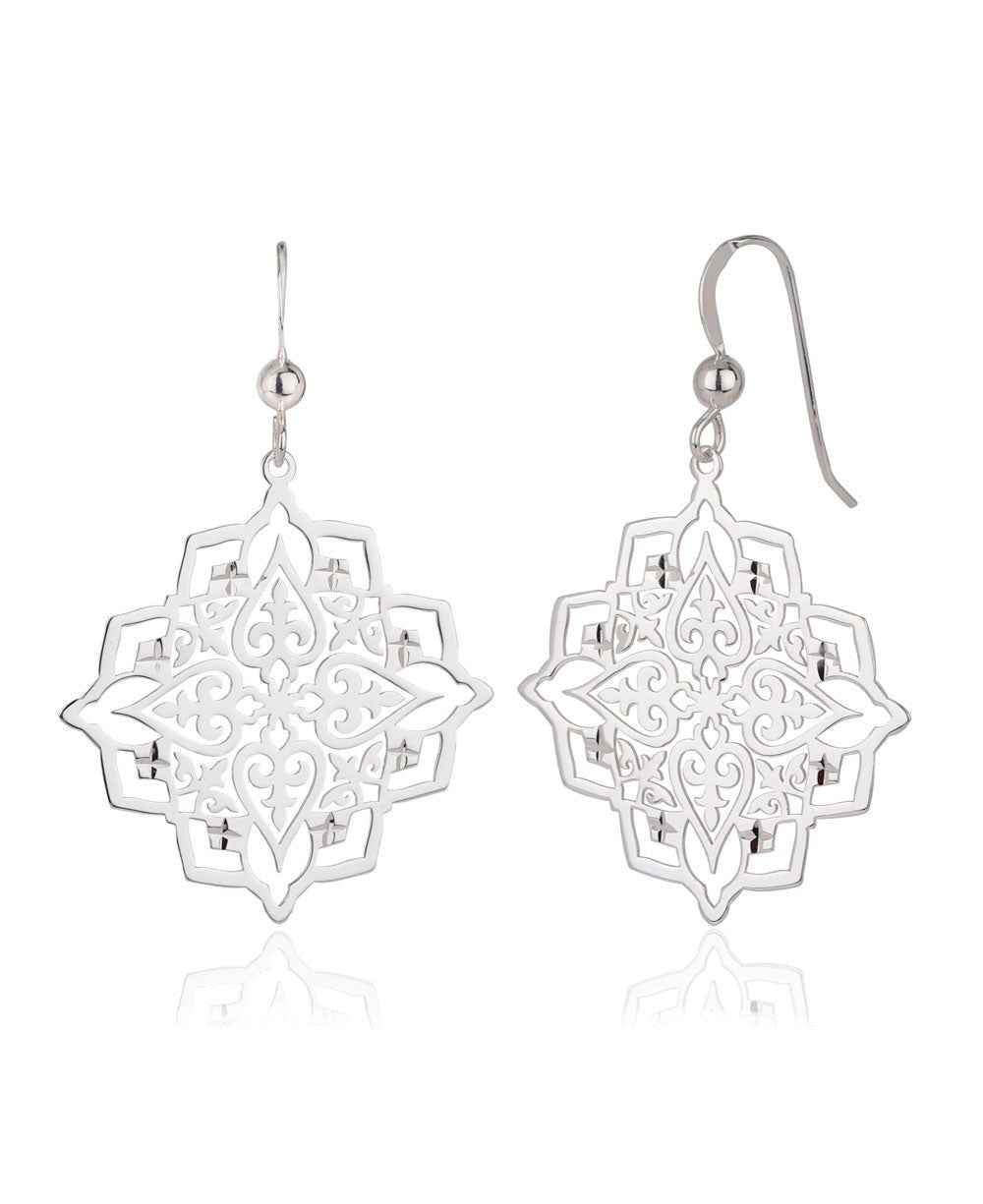 Sterling Silver Mandala Earrings -
