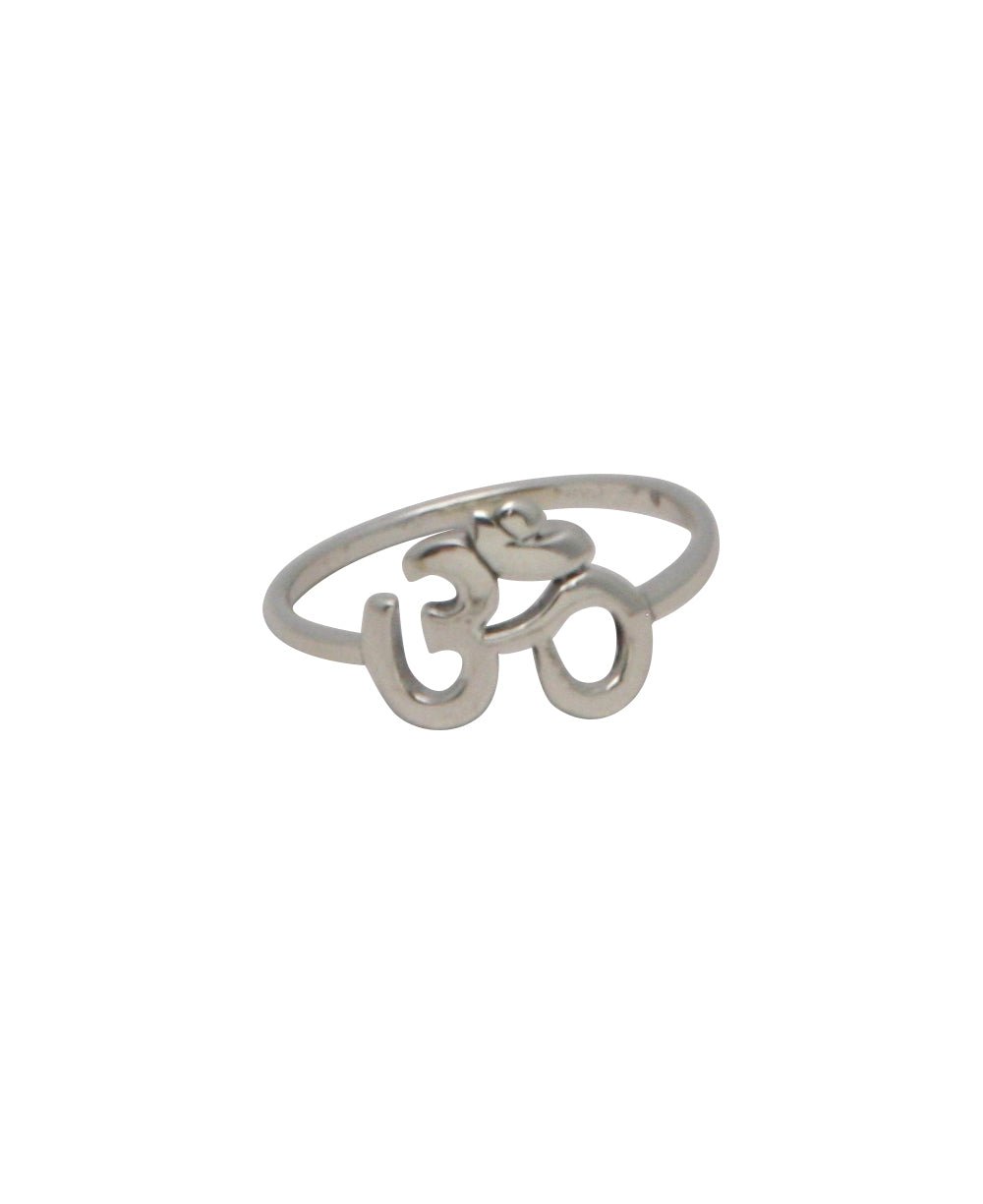 Sterling Silver Minimalist Om Yoga Ring - Rings Size 6