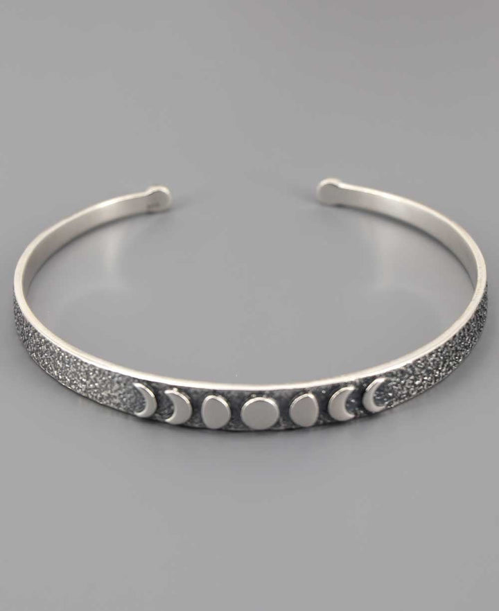Sterling Silver Moon Phase Trust Your Journey Adjustable Bracelet - Bracelets