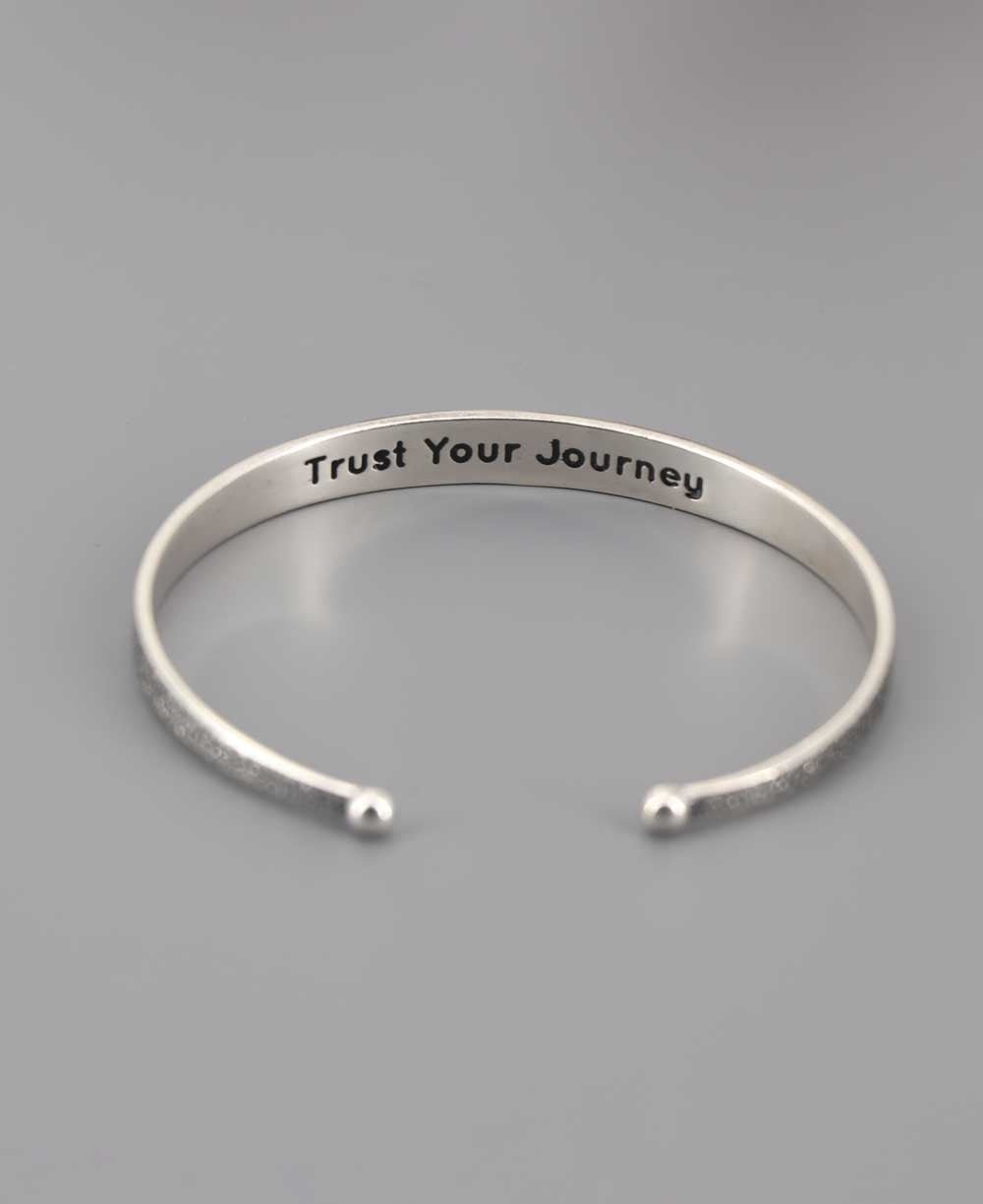 Sterling Silver Moon Phase Trust Your Journey Adjustable Bracelet - Bracelets