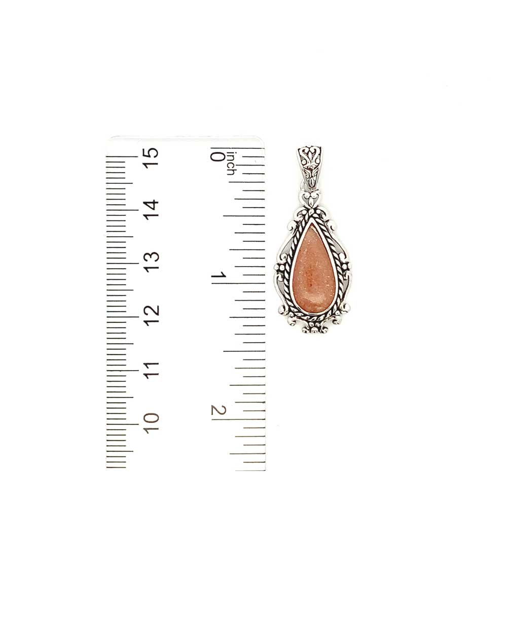 Sterling Silver Peach Moonstone Pendant - Charms & Pendants