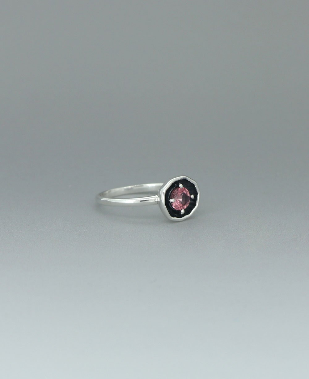Sterling Silver Pink Tourmaline Ring - Rings 6