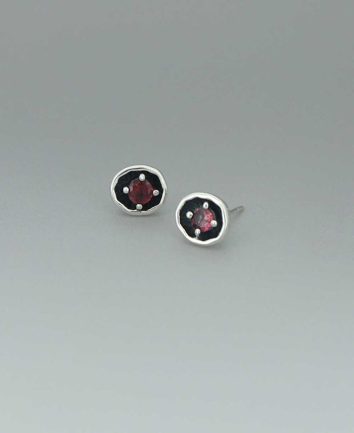 Sterling Silver Premium Pink Tourmaline Stud Earrings - Earrings