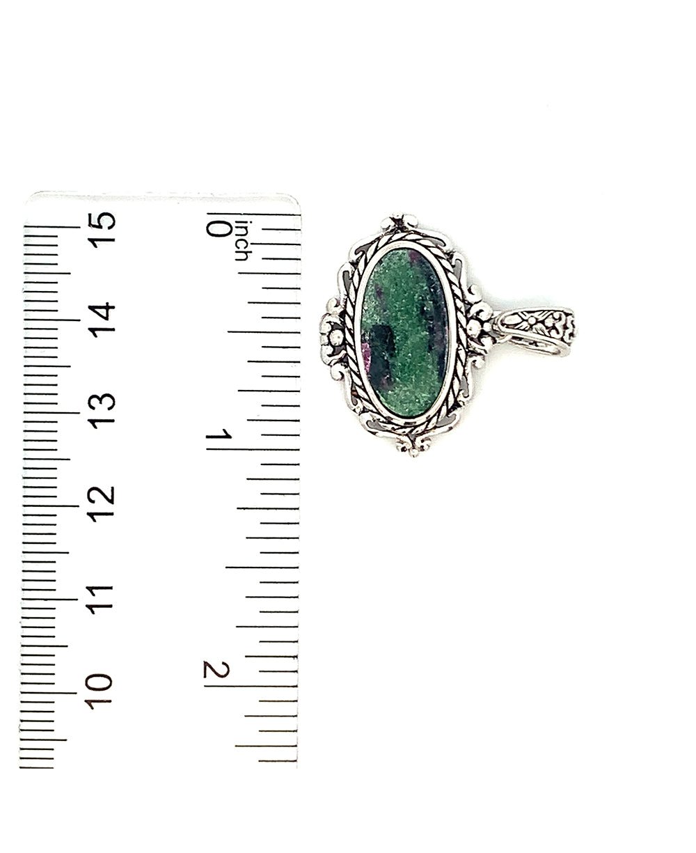 Sterling Silver Ruby Zoisite Pendant - Charms & Pendants