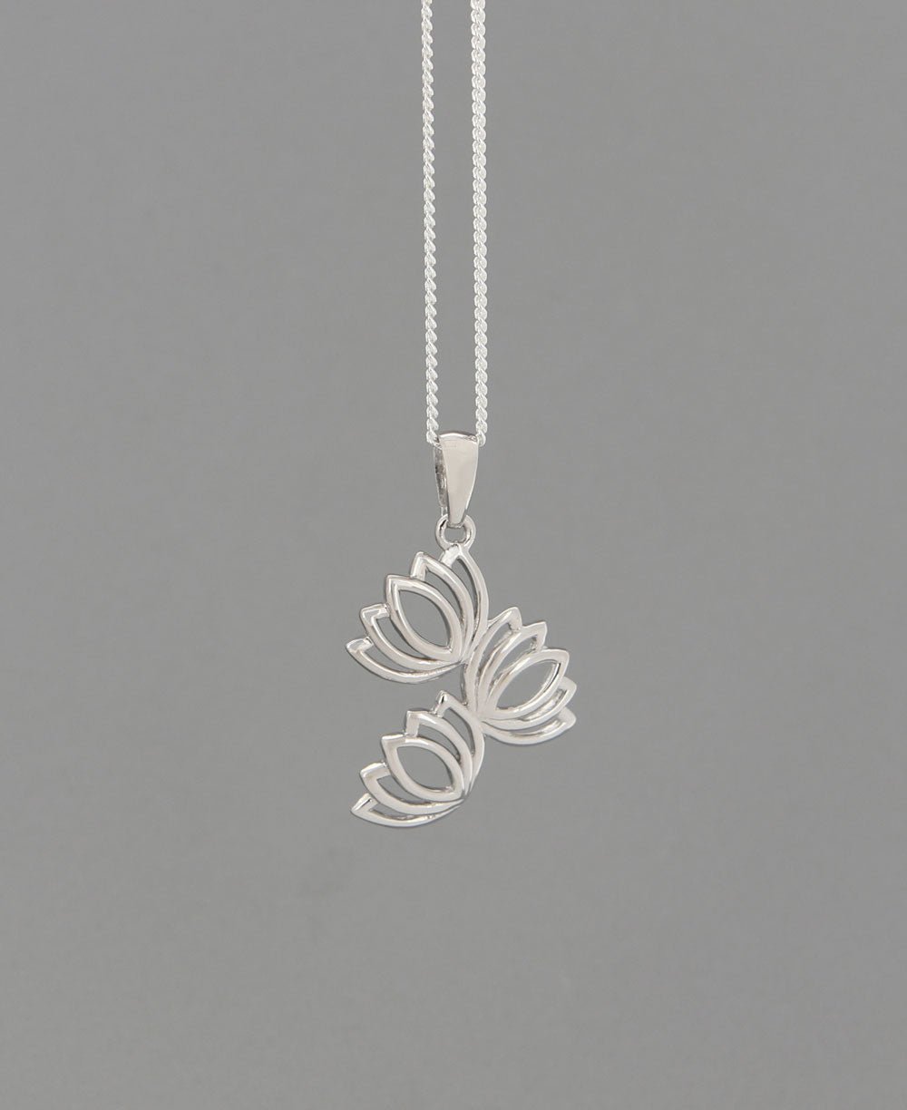 Sterling Silver Stacking Lotus Pendant - Charms & Pendants