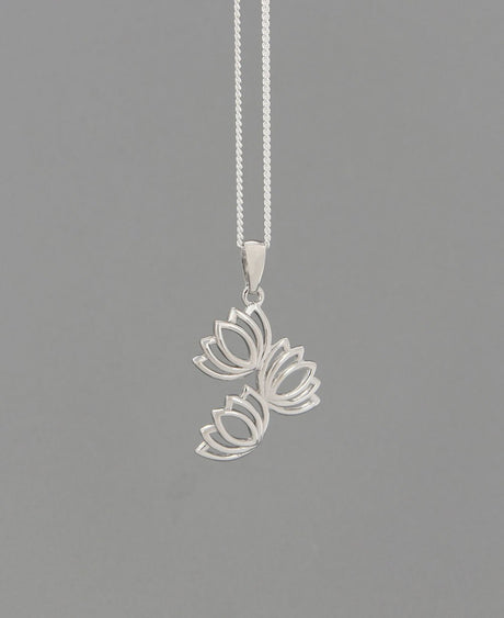 Sterling Silver Stacking Lotus Pendant - Charms & Pendants