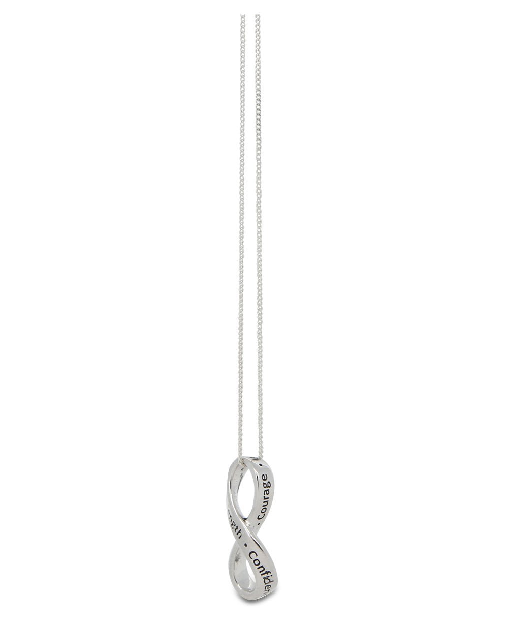 Sterling Silver Strength Infinity Necklace - Necklace