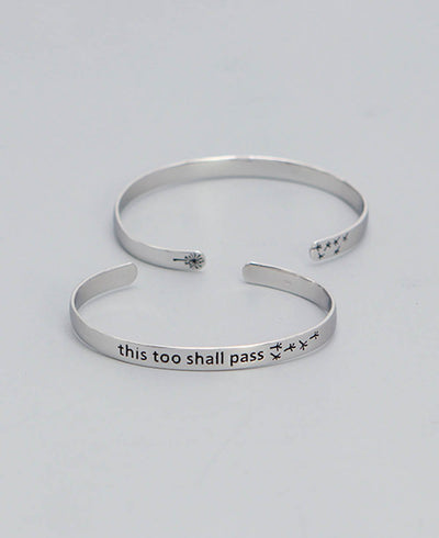 Sterling Silver This Too Shall Pass Mantra Bracelet - Bracelets