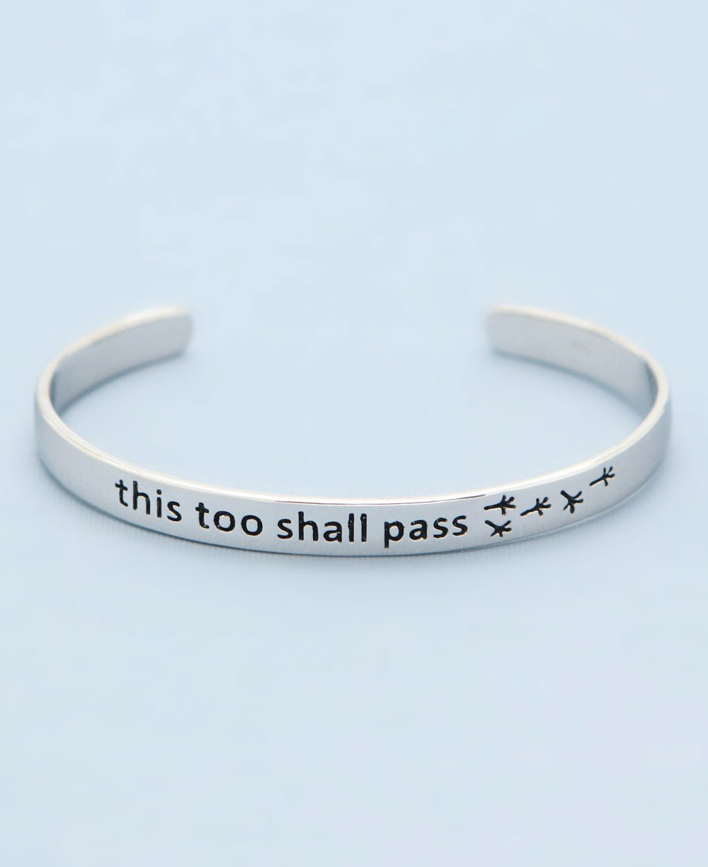 Sterling Silver This Too Shall Pass Mantra Bracelet - Bracelets