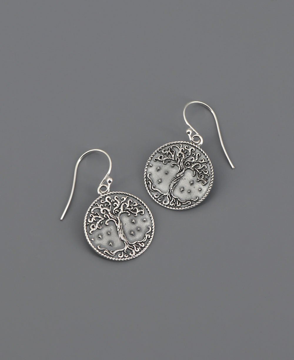 Sterling Silver Tree of Life Earrings - Earrings