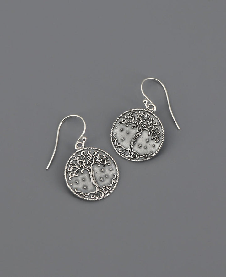 Sterling Silver Tree of Life Earrings - Earrings