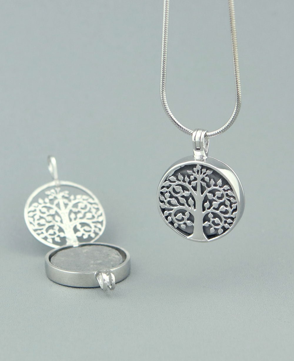 Sterling Silver Tree of Life Locket Pendant - Charms & Pendants