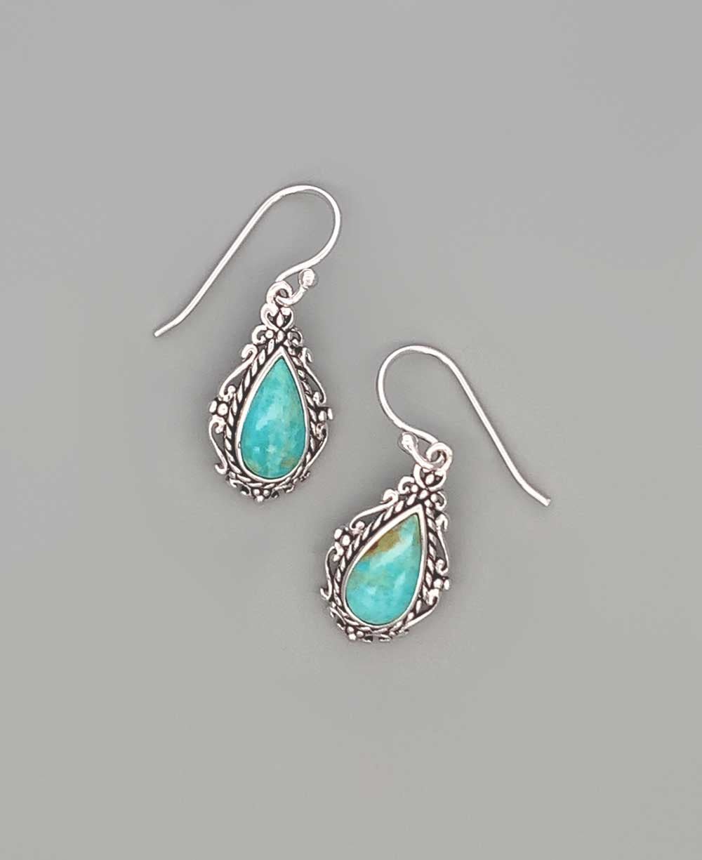 Sterling Silver Turquoise Earrings - Earrings