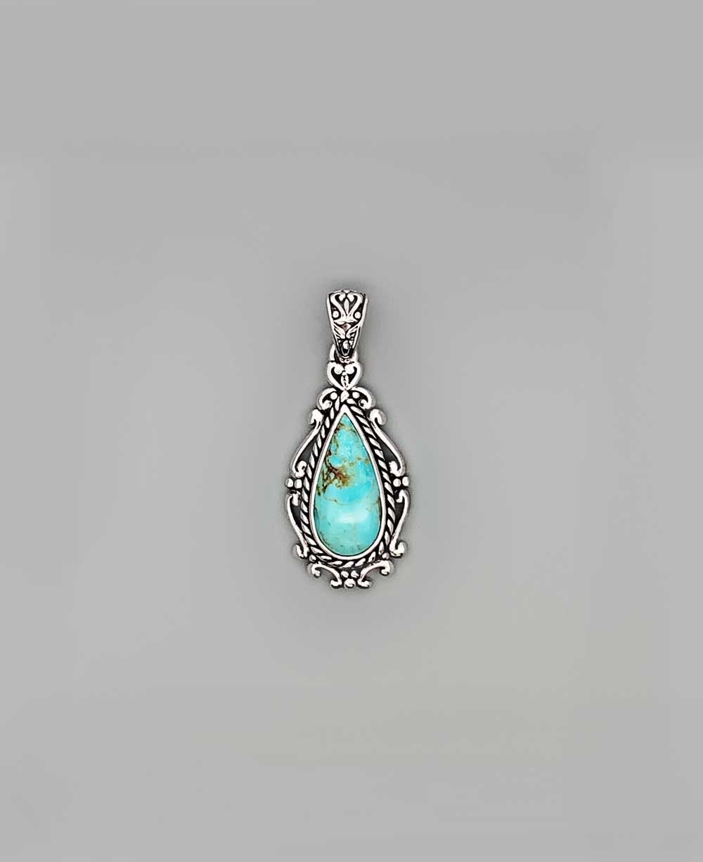 Sterling Silver Turquoise Pendant - Charms & Pendants