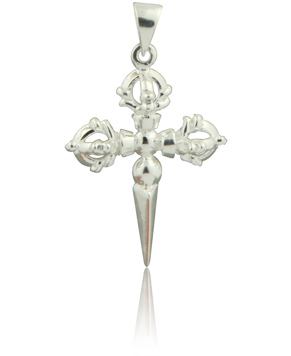 Sterling Silver Vajra and Dagger Pendant - Charms & Pendants