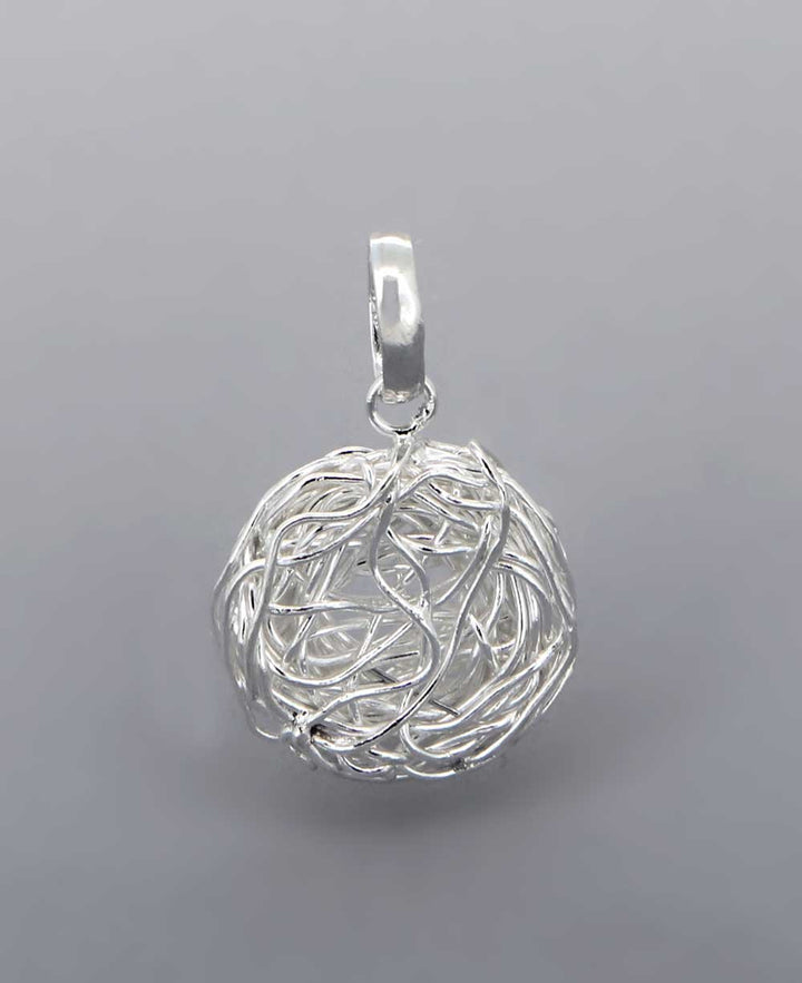 Sterling Silver Wire Wrap Nest Motherhood Pendant - Charms & Pendants