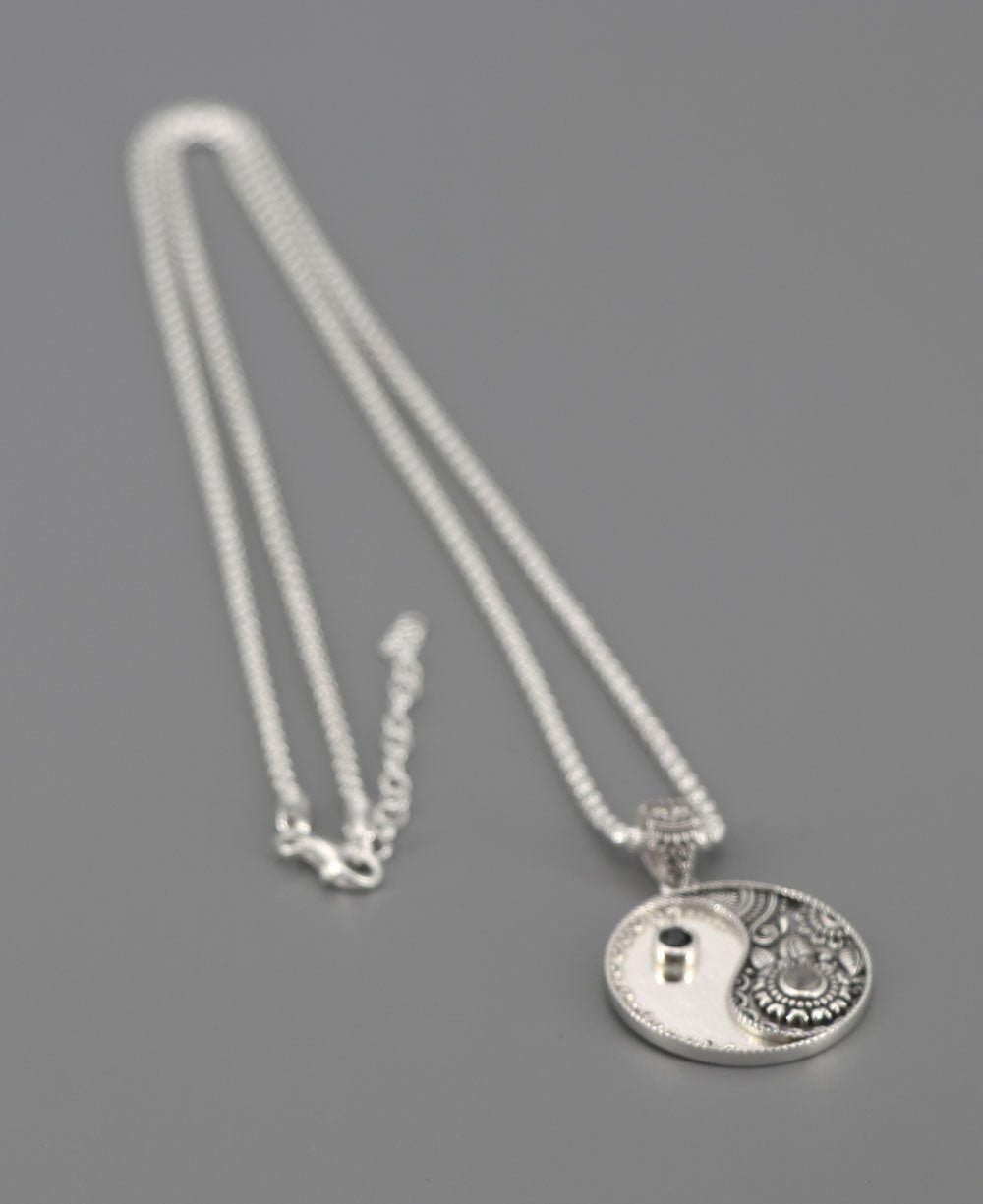 Sterling Silver Yin Yang Necklace For Men & Women - Necklaces 22"+2"