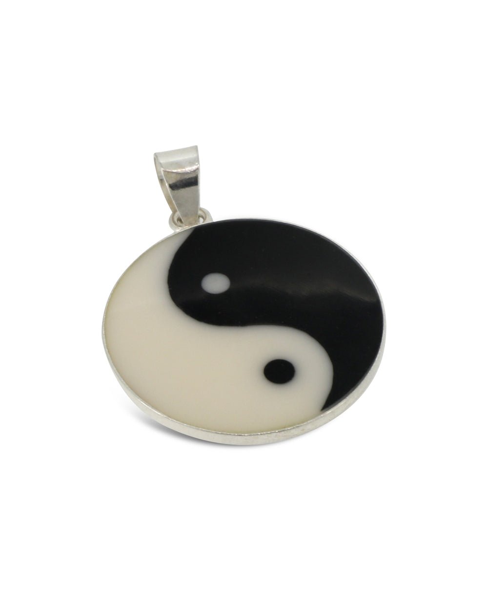 Sterling Silver Yin Yang Pendant with Mother of Pearl - Charms & Pendants