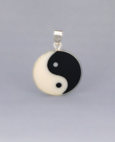 Sterling Silver Yin Yang Pendant with Mother of Pearl - Charms & Pendants