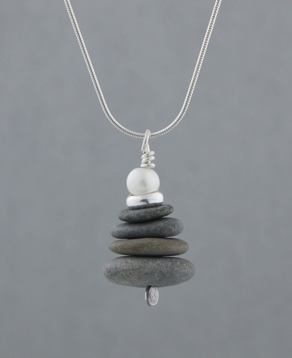 Stone Cairn Pearl Pendant, USA - Charms & Pendants