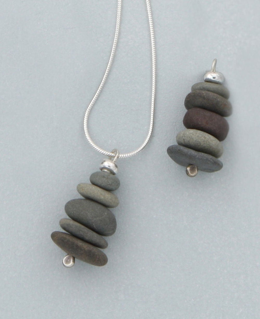 Beach Stone with Cairn on sale Pendant