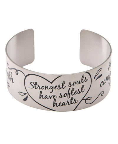 Strongest Souls Have Softest Hearts Inspirational Cuff Bracelet - Bracelets