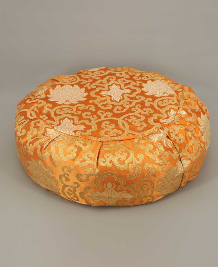 Temple Zafu Meditation Cushion in Brocade - Massage Cushions Cream