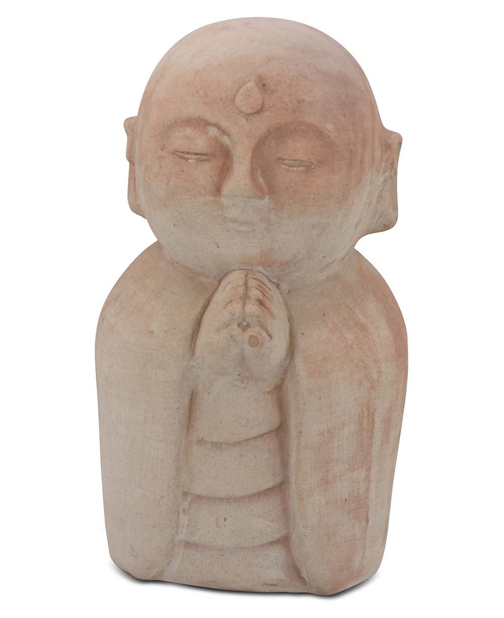 Terracotta Baby Monk Garden Statue: Serene Blessings in Earthen Beauty -