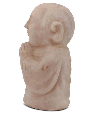 Terracotta Garden Baby Monk Mediating Garden Statue - Sculptures & Statues