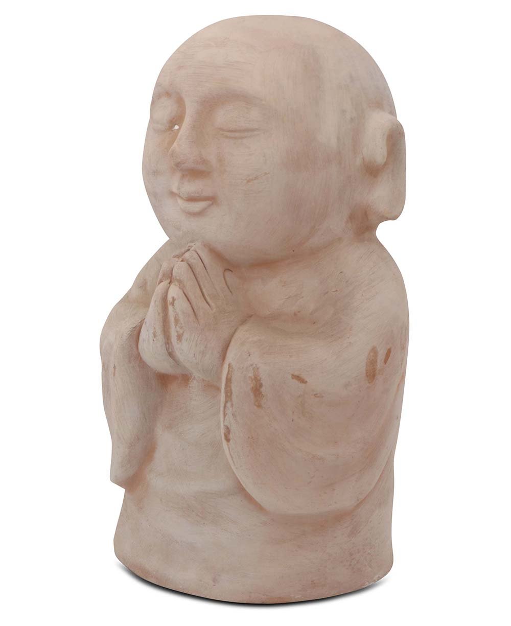 Terracotta Garden Baby Monk Mediating Garden Statue - Sculptures & Statues