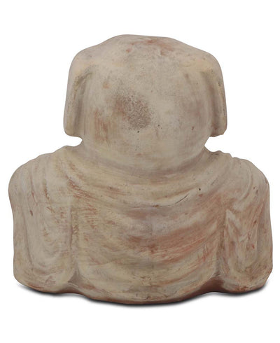 Terracotta Meditating Pug Dog Statue: Playful Paws in Peaceful Pose - Sculptures & Statues