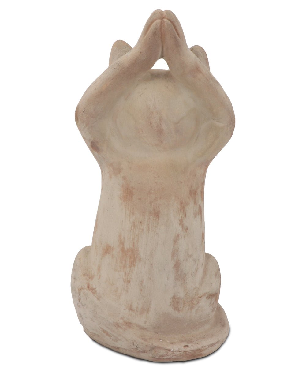 Terracotta Yoga Cat Statue: Feline Flexibility Meets Garden Grace - Sculptures & Statues