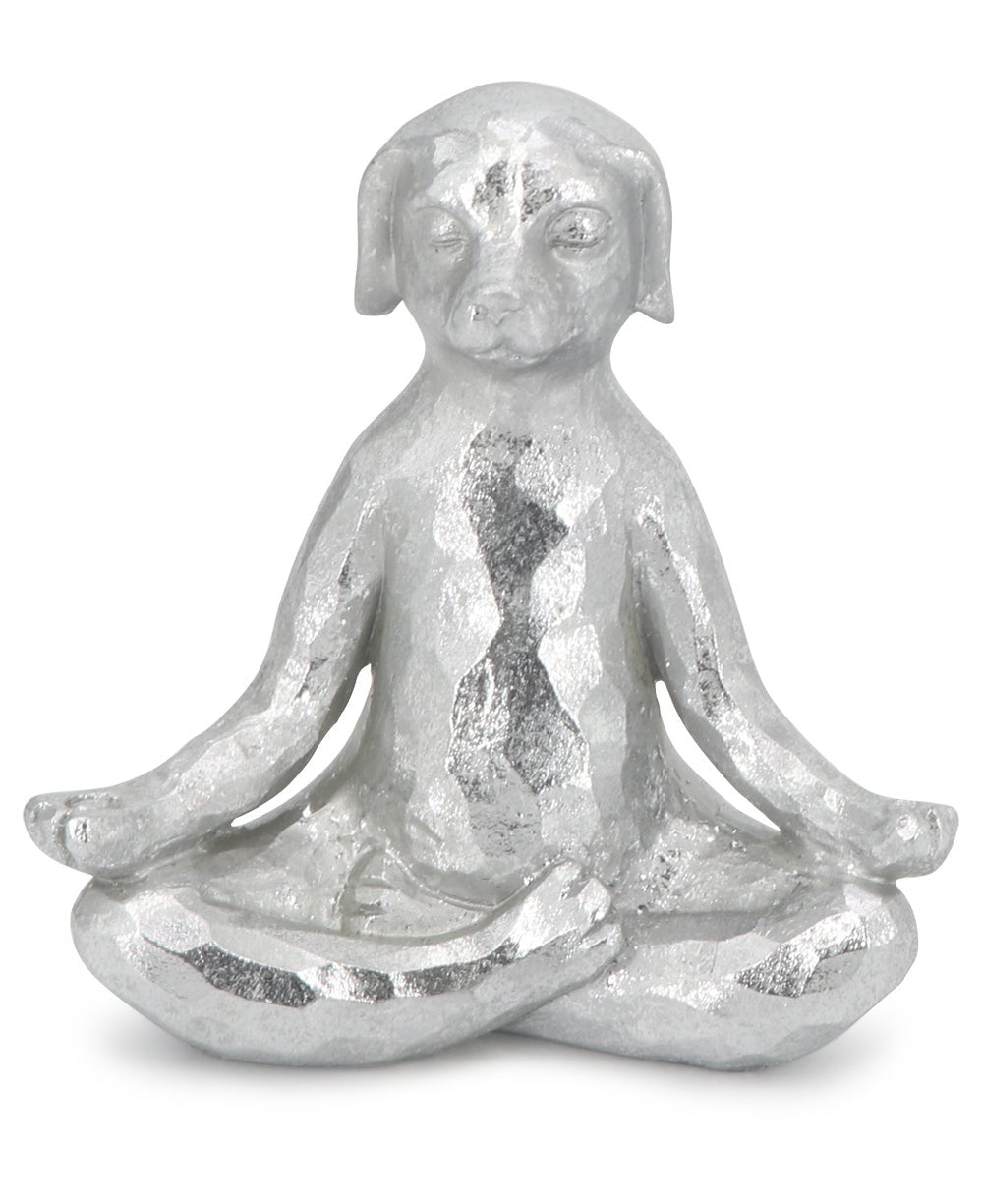 Cast Stone Meditating Zen Yoga Dog Statue USA Made – Buddha Groove