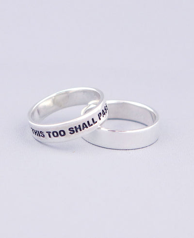 This Too Shall Pass Inspirational Sterling Simple Band Ring - Rings Size 6