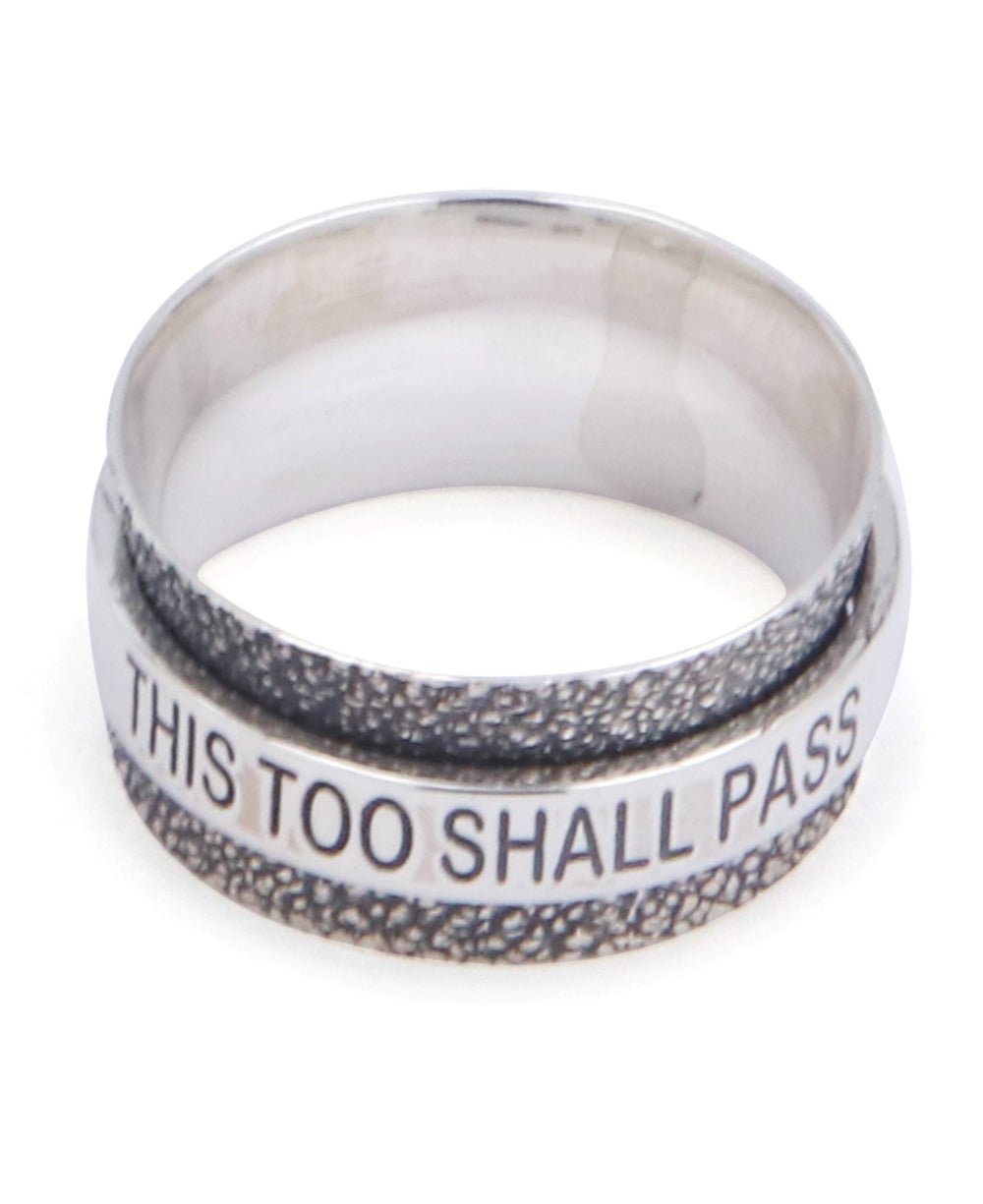 This Too Shall Pass Spinning Meditation Ring - Rings Size 6