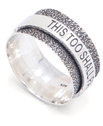 This Too Shall Pass Spinning Meditation Ring - Rings Size 6