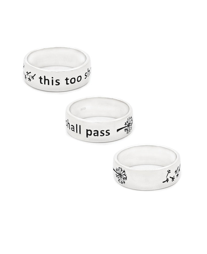 This Too Shall Pass Sterling Silver Band Ring - Rings Size 6