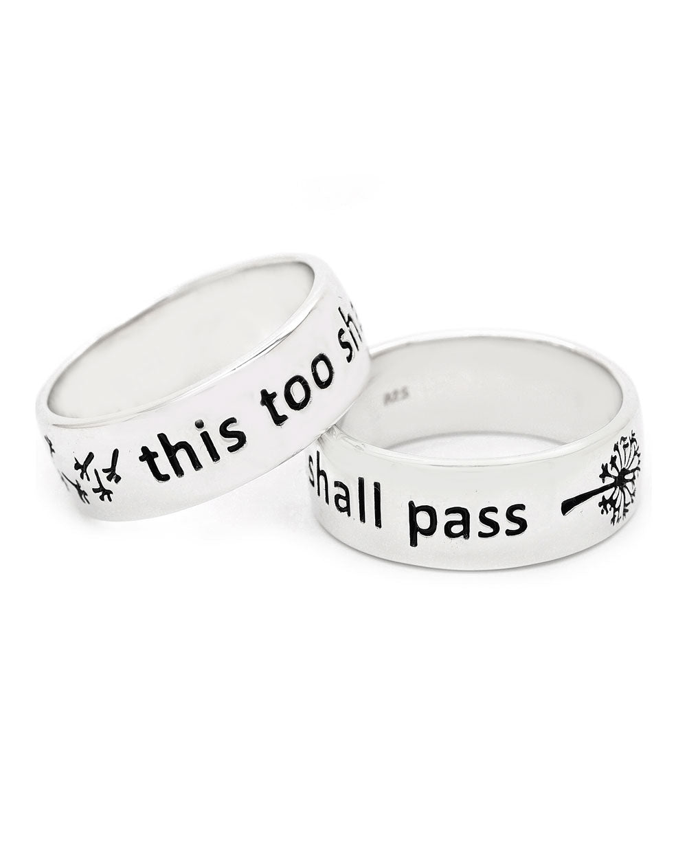 This Too Shall Pass Sterling Silver Band Ring - Rings Size 6