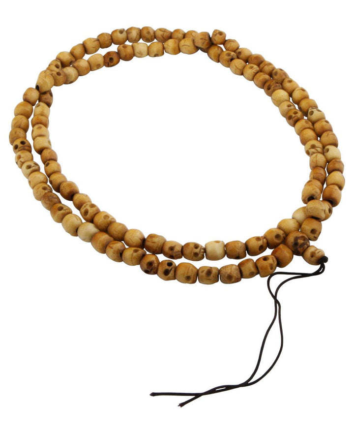 Tibetan Carved Skull Meditation Mala - Prayer Beads