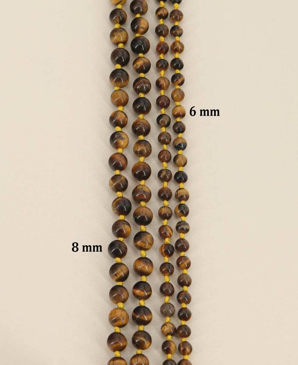 Tiger's Eye Meditation Mala, Knotted 108 Beads - Prayer Beads 6mm