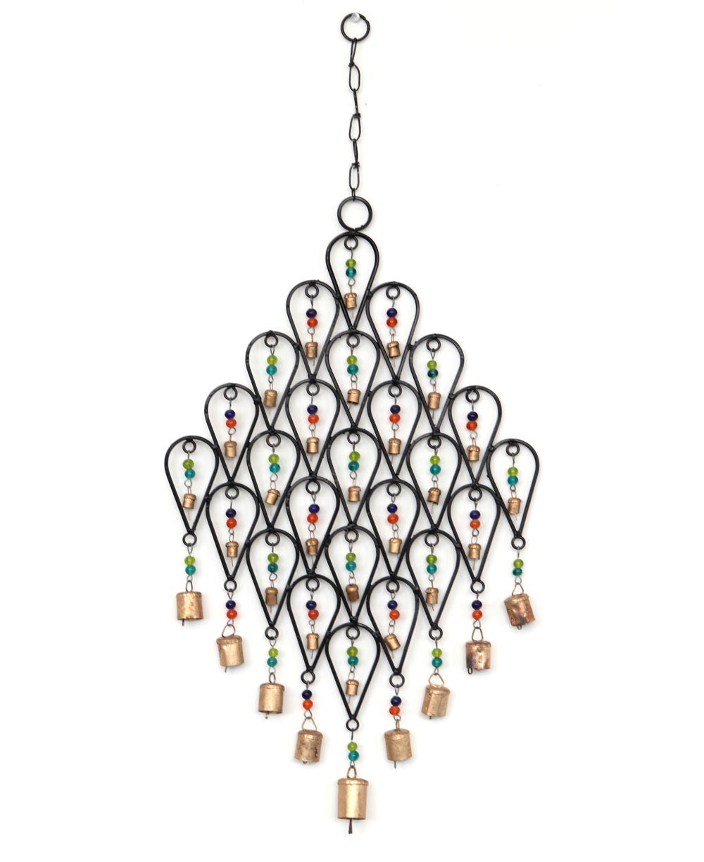 Traditional Bells And Beads Wall Hanging Chime - Wind Chimes