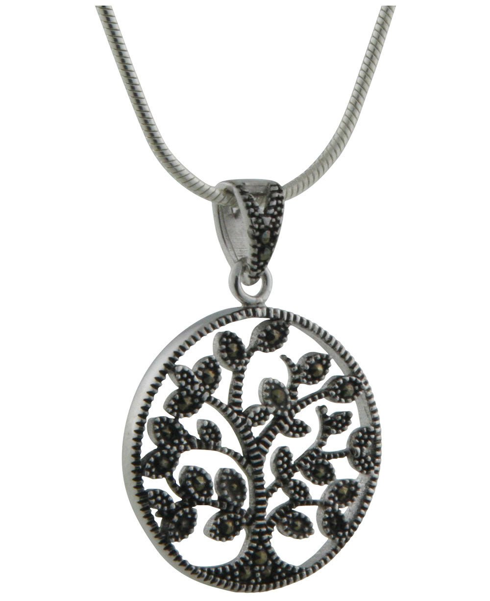 Tree of Life Pendant, Marcasite and Sterling Silver - Charms & Pendants