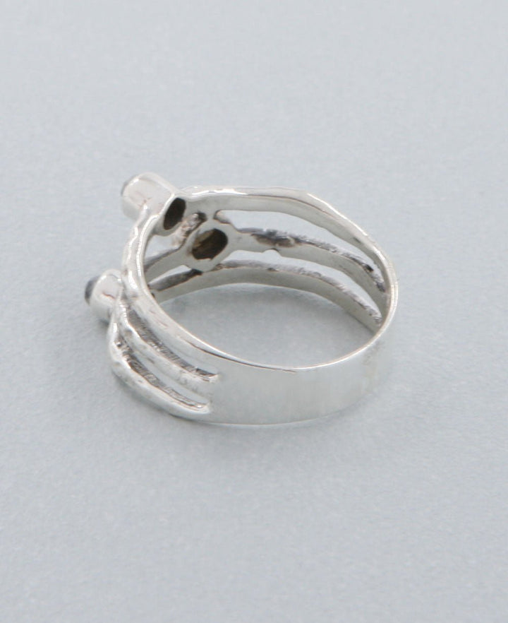 Triple Stone Labradorite Ring, Sterling Silver - Rings Size 7