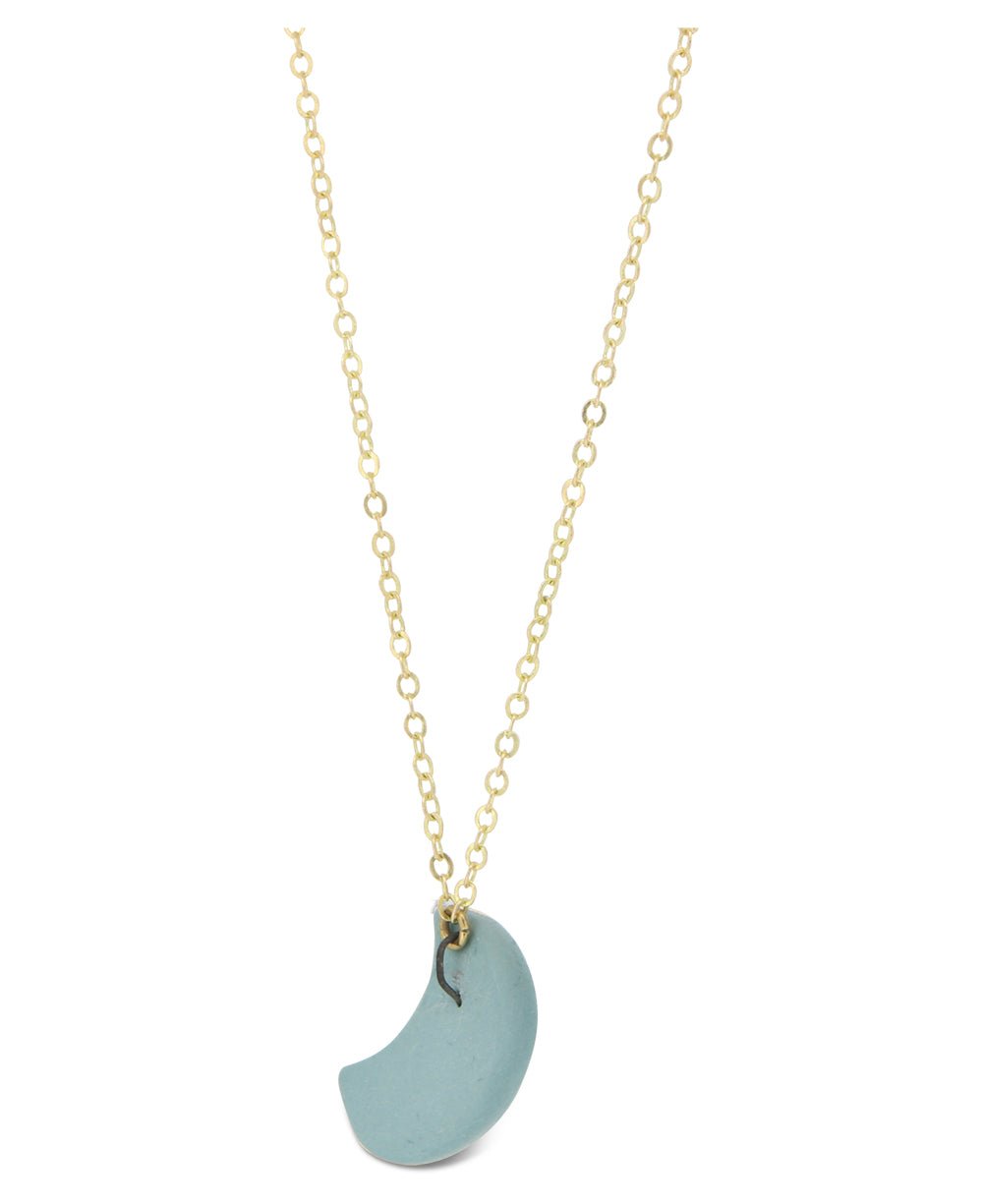 Trust Your Journey Lunar Dainty Porcelain Necklace - Necklaces Aqua