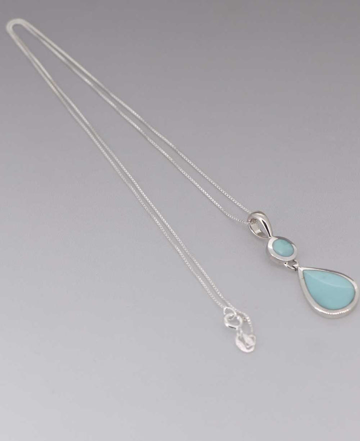 Turquoise Inlay Sterling Silver Necklace - Necklace