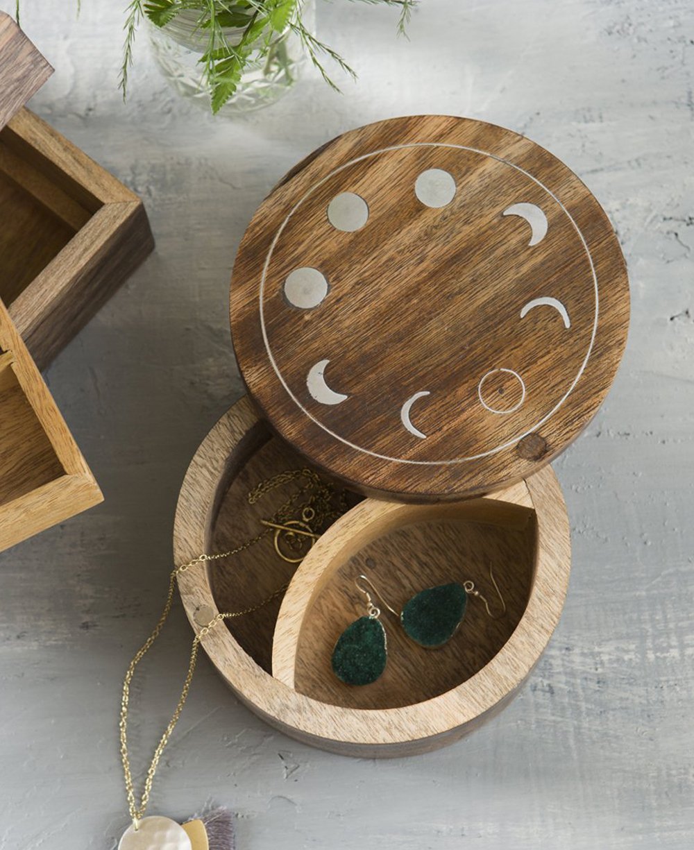 Twist-Open Handmade Moon Box, Fair Trade -