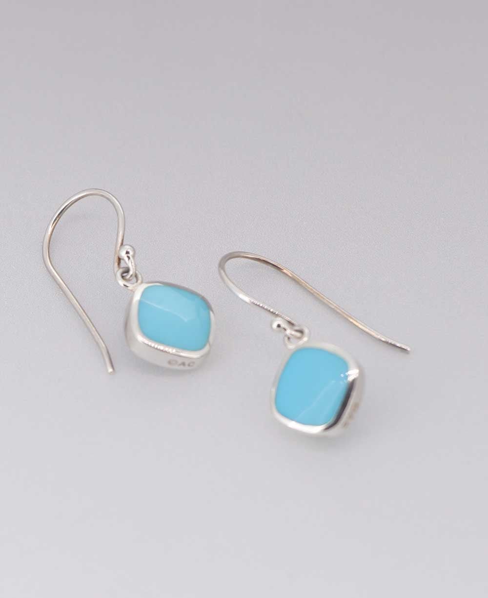 Two-Sided Sterling Silver Lapis and Turquoise Earrings - Earrings