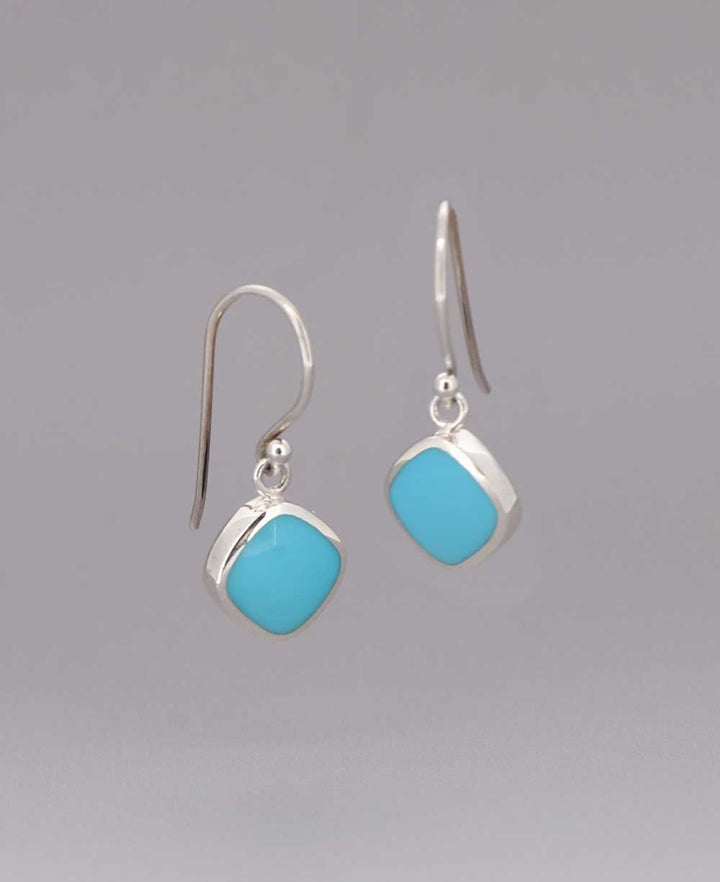 Two-Sided Sterling Silver Lapis and Turquoise Earrings - Earrings