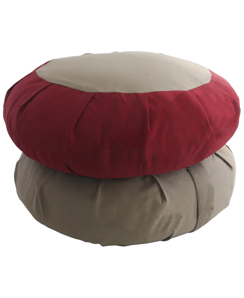 Two Toned Zafu Meditation Cushion - Massage Cushions Burgundy